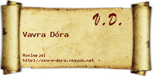 Vavra Dóra névjegykártya